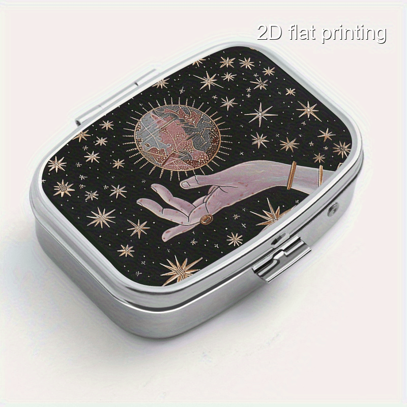 Accessories Travel Jewelry Box - A Square Metal Box with Two