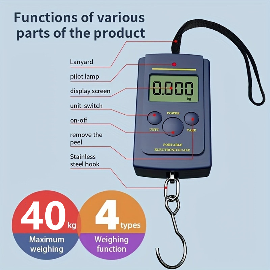 Travel Accessories Electronics - 40kg Multifunctional Mini Electronic Digital Portable