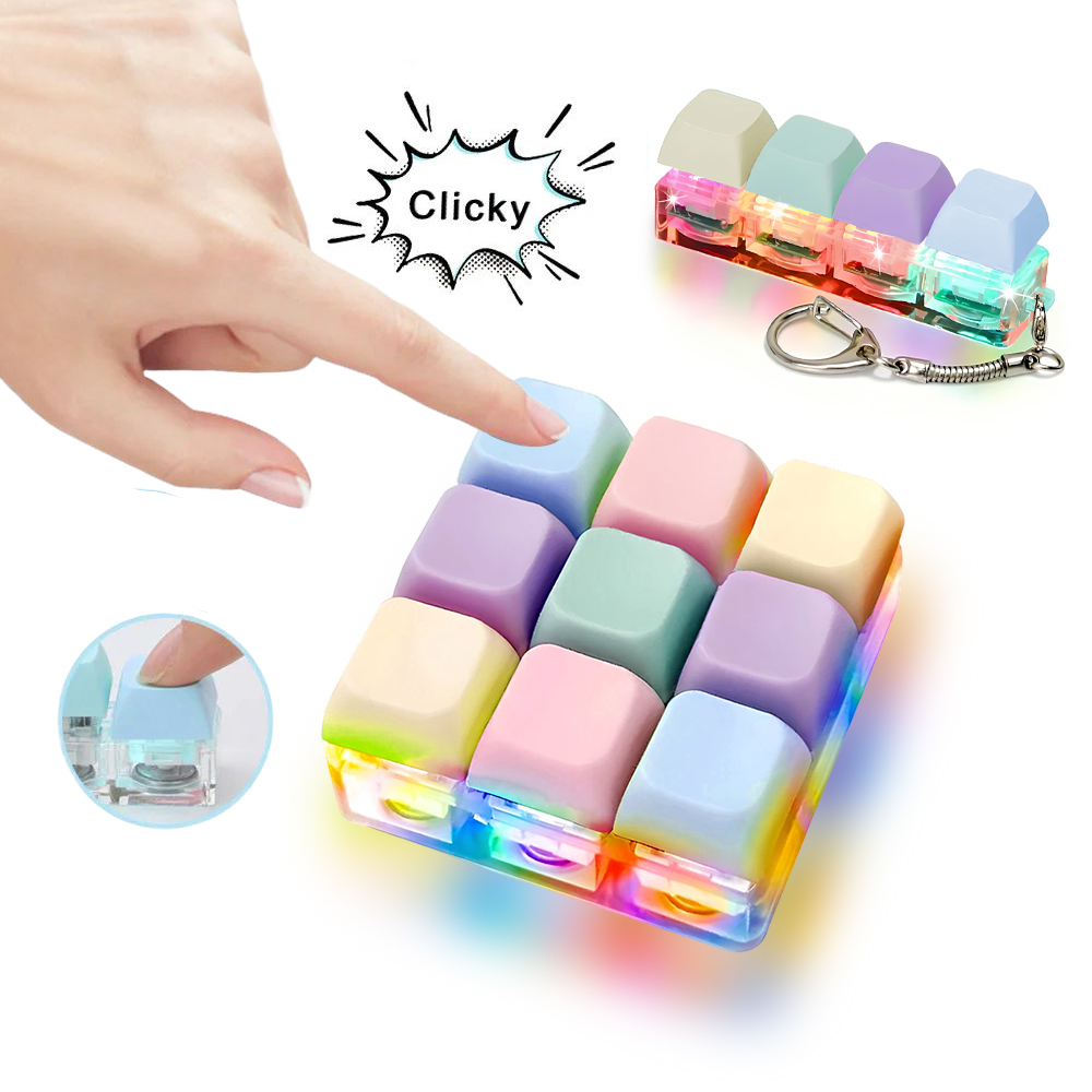Travel Accessories Officeworks - Mechanical Switch Fidget Keyboard Toy LED