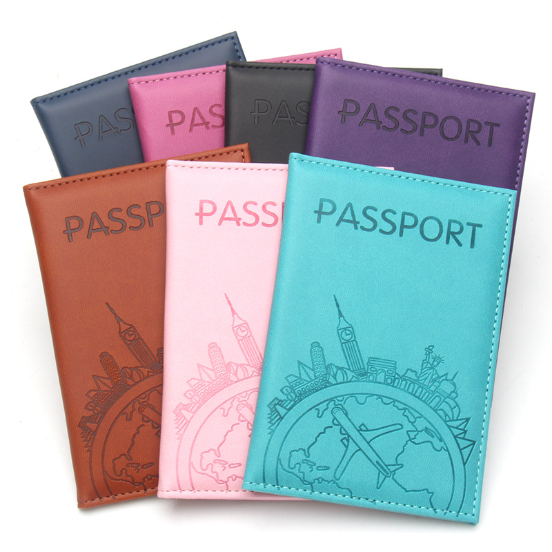 Travel Accessories On Plane - Global Flight Printed Passport Holder Leather