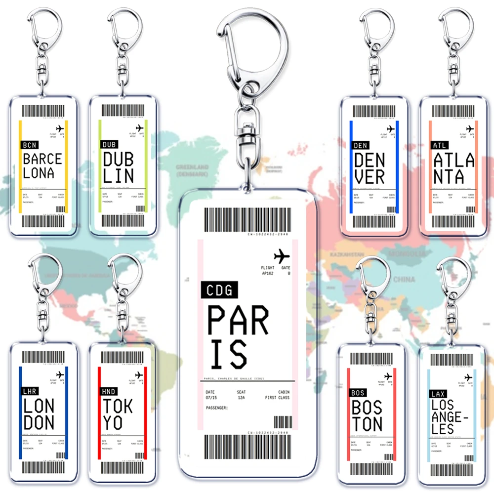 Travel Accessories On Plane - Plane Ticket Boarding Pass Keychain Boston