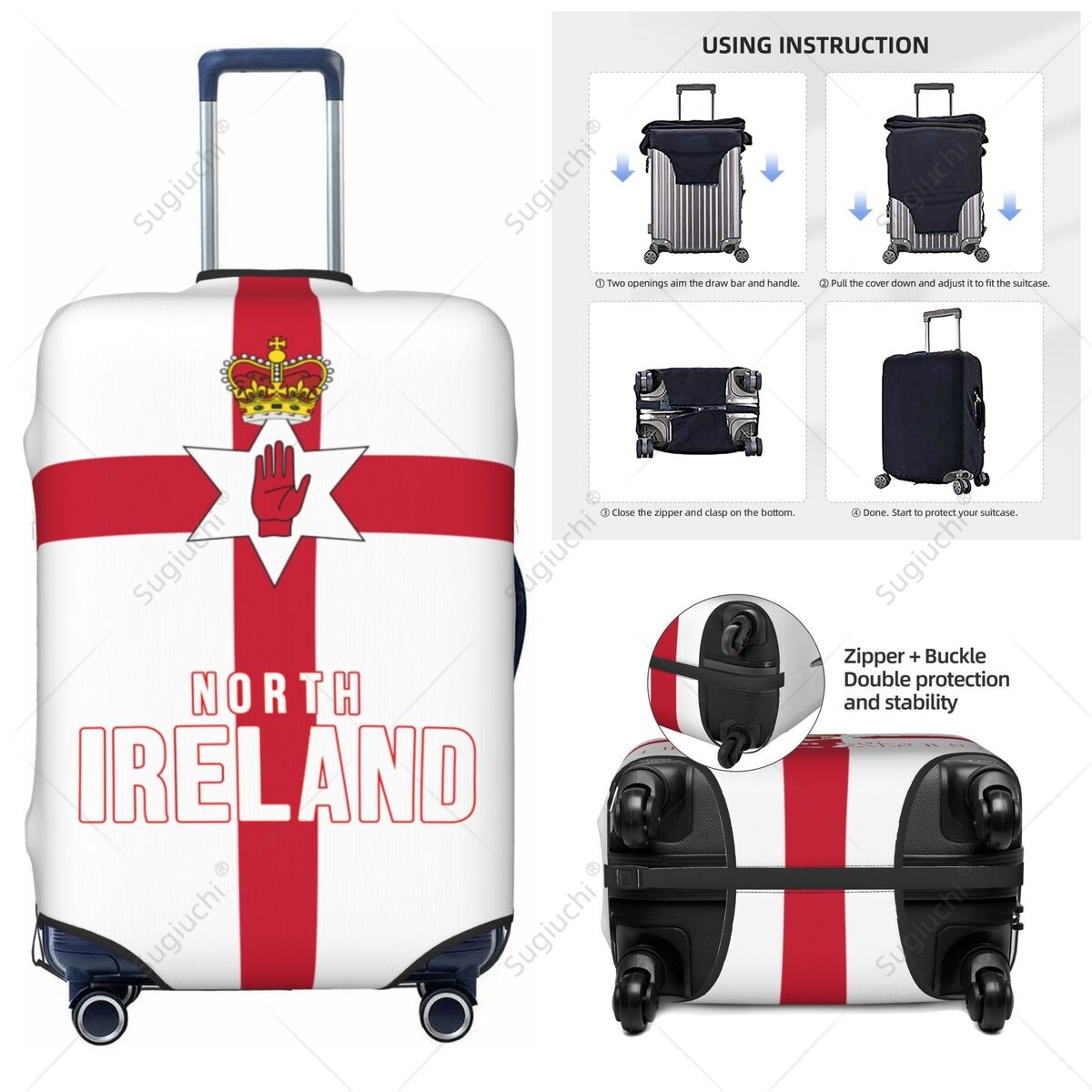 Travel Accessories Ireland - Northern Ireland Flag Luggage Cover Suitcase