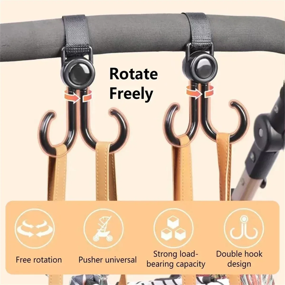 Rotatable Double Hooks Baby St - đánh giá và giá Travel Accessories Baby