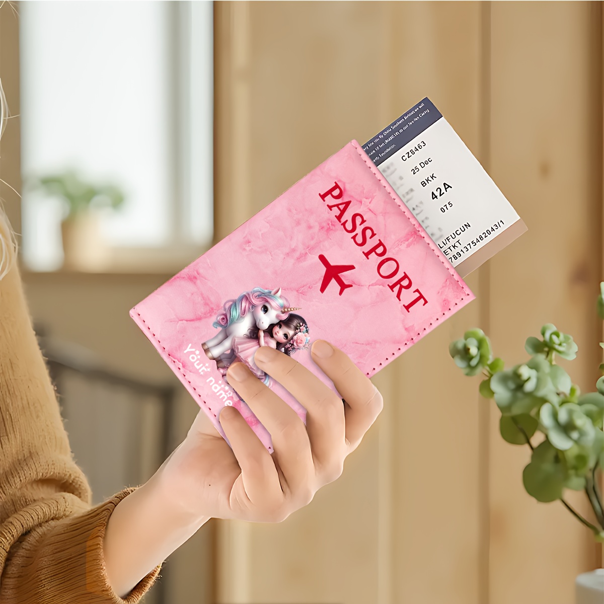 Unicorn Girl Pattern PU Passpo - đánh giá và giá Travel Accessories On Plane