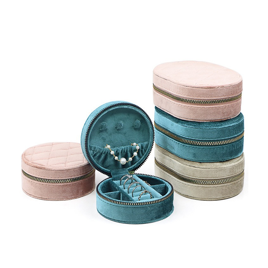Round Diamond Velvet Travel Je - đánh giá và giá Accessories Travel Jewelry Box