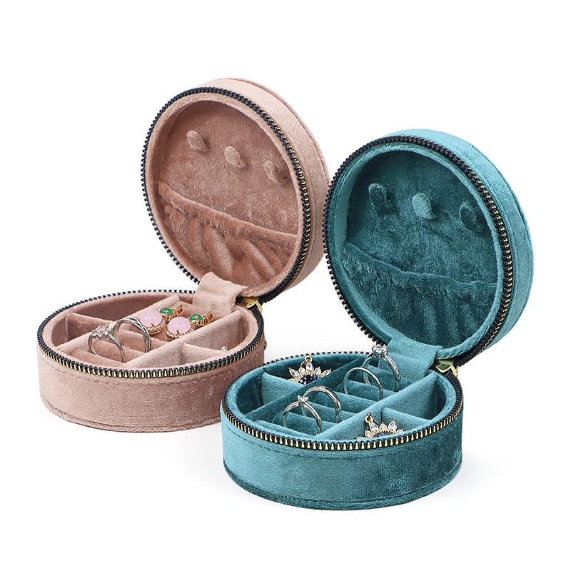 Round Diamond Velvet Travel Je - đánh giá và giá Accessories Travel Jewelry Box