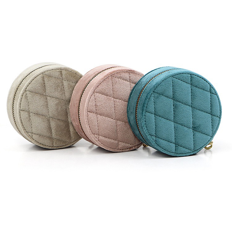 Round Diamond Velvet Travel Je - đánh giá và giá Accessories Travel Jewelry Box