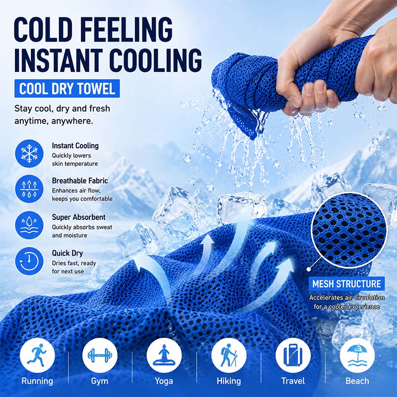 Portable Cooling Sports Towel  - đánh giá và giá Travel Towel Quick Dry